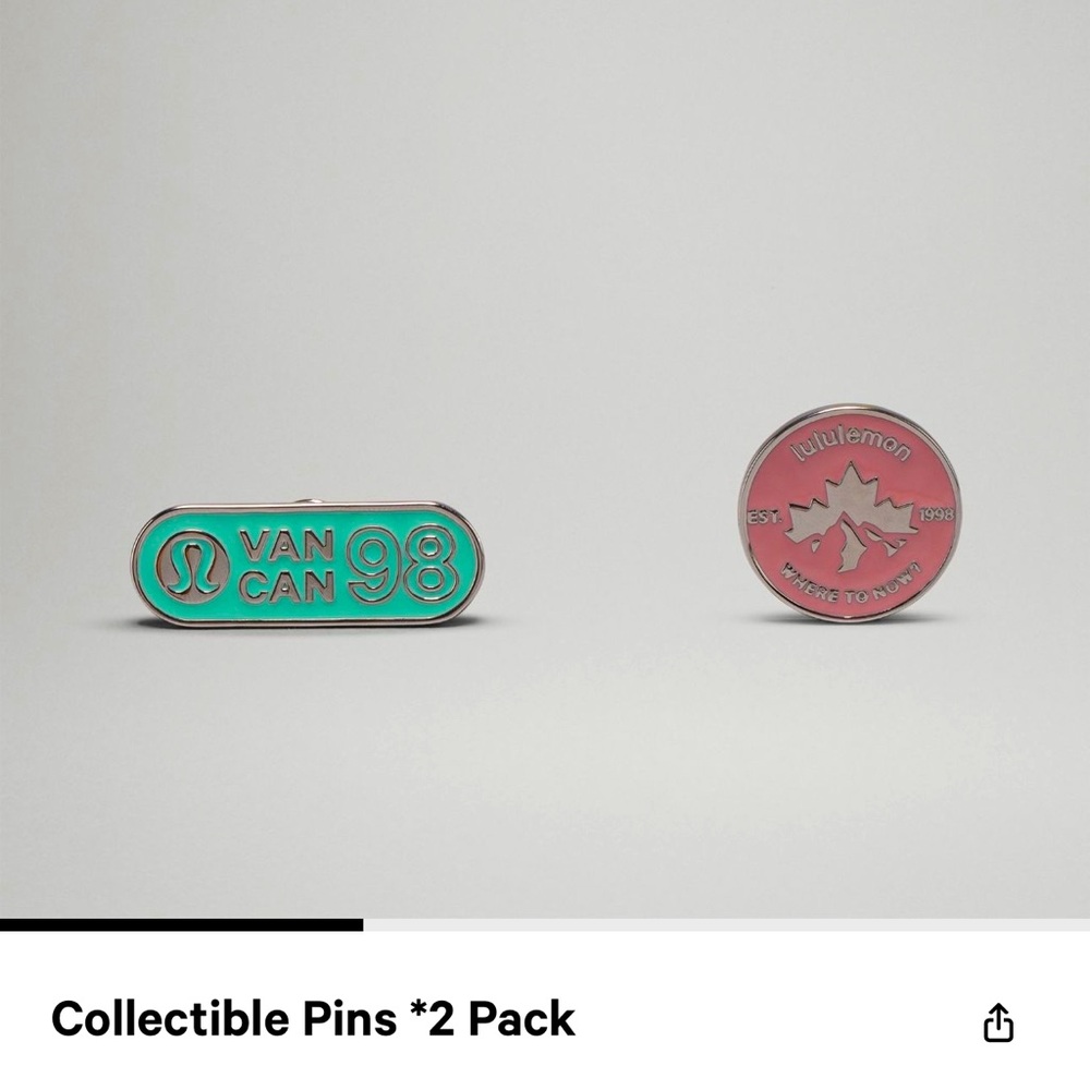 NWT Lululemon Lapel Pins - Two Lapel Pins